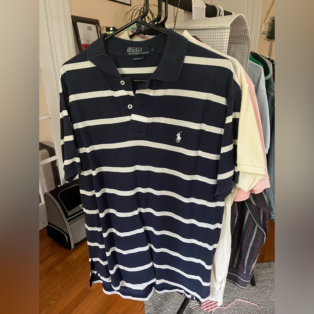 striped shirt sleeve polo by ralph lauren
